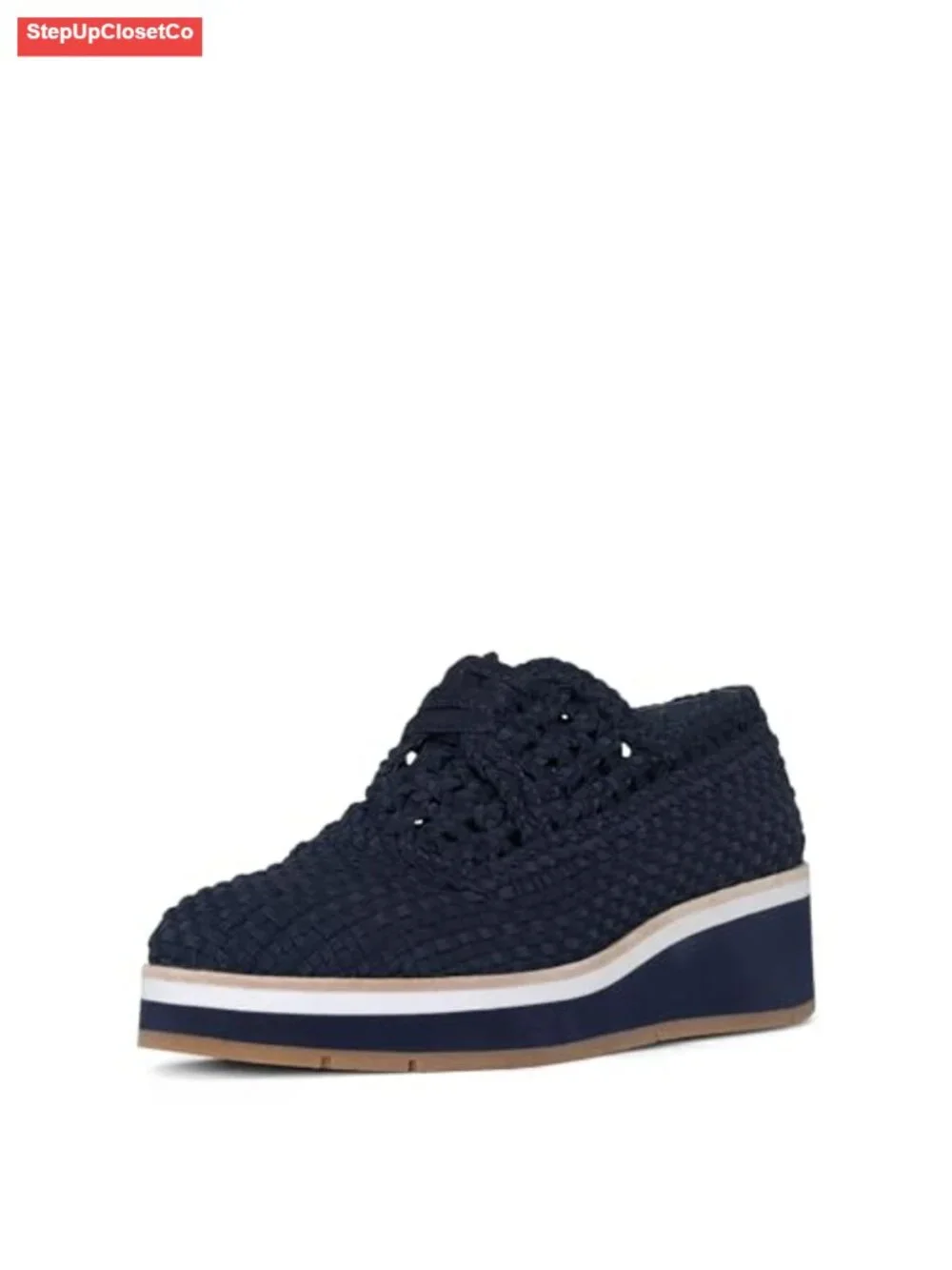 Lace-Up Wedge Sneakers for Women - Faux Leather Casual Chic Comfort